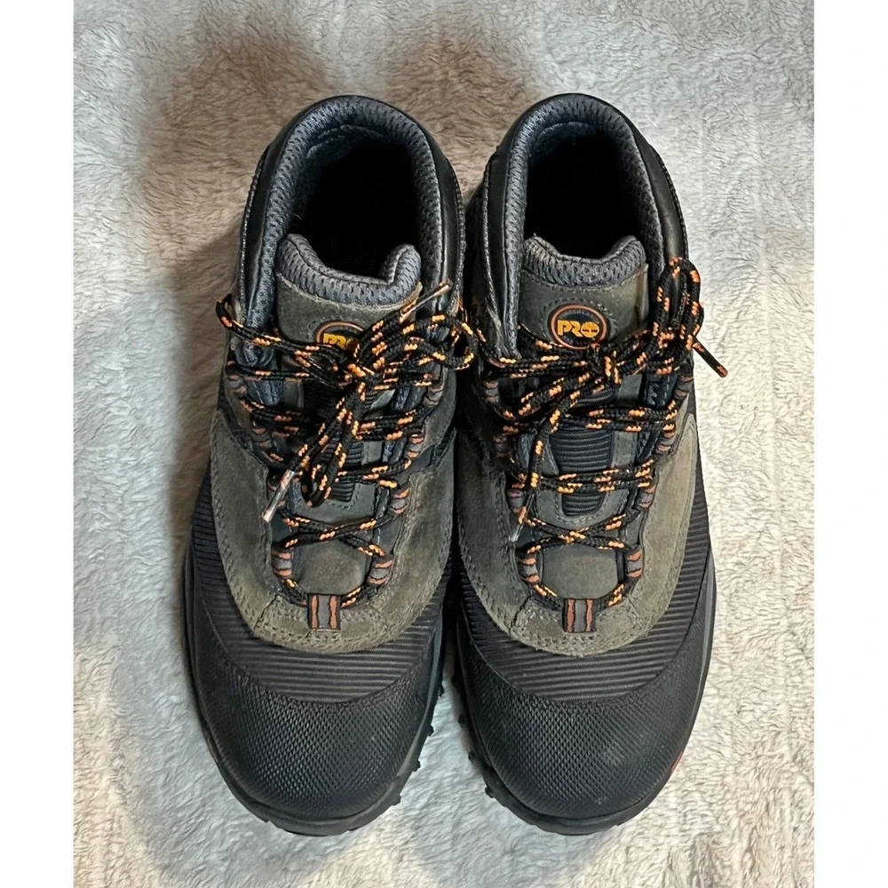 Timberland PRO Mens Work Boots 7.5 Steel Toe Grey‎ Black Hiking Shoes 87030 Y2K